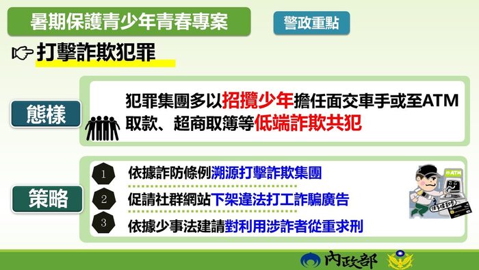 「114年暑期保護青少年-青春專案」打擊詐欺犯罪圖片